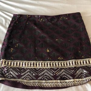 Purple Sequin Skirt